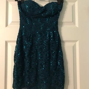 Sparkly Teal Homecoming Dress